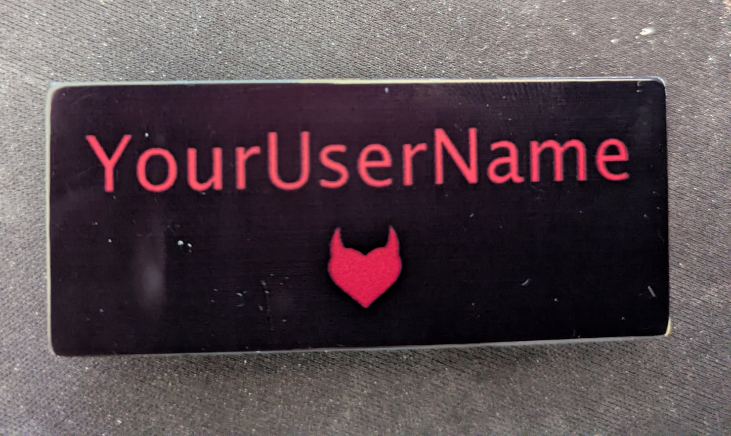 Custom Black and Red Name Tag *November Pre Order*
